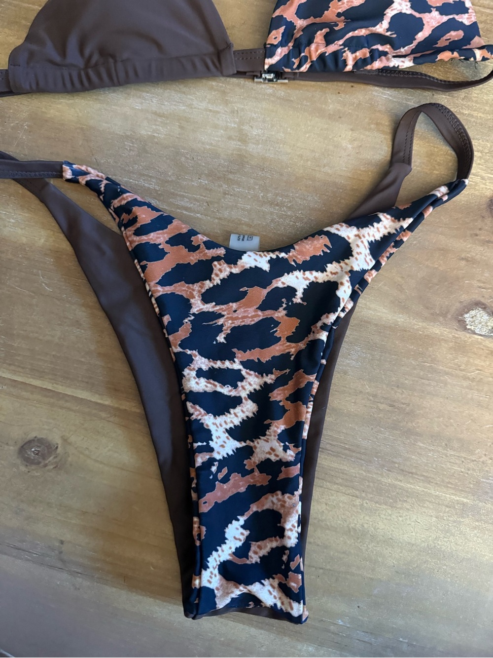 Amazon Brown & Leopard-Print Triangle Bikini Set - Picture 2 of 4